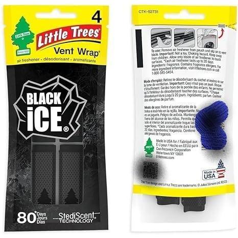 16 fresheners per pack across 11 scent variants (black ice, vanillaroma, caribbean colada, new car, strawberry, supernova, rose thorn, gold, wild cherry)