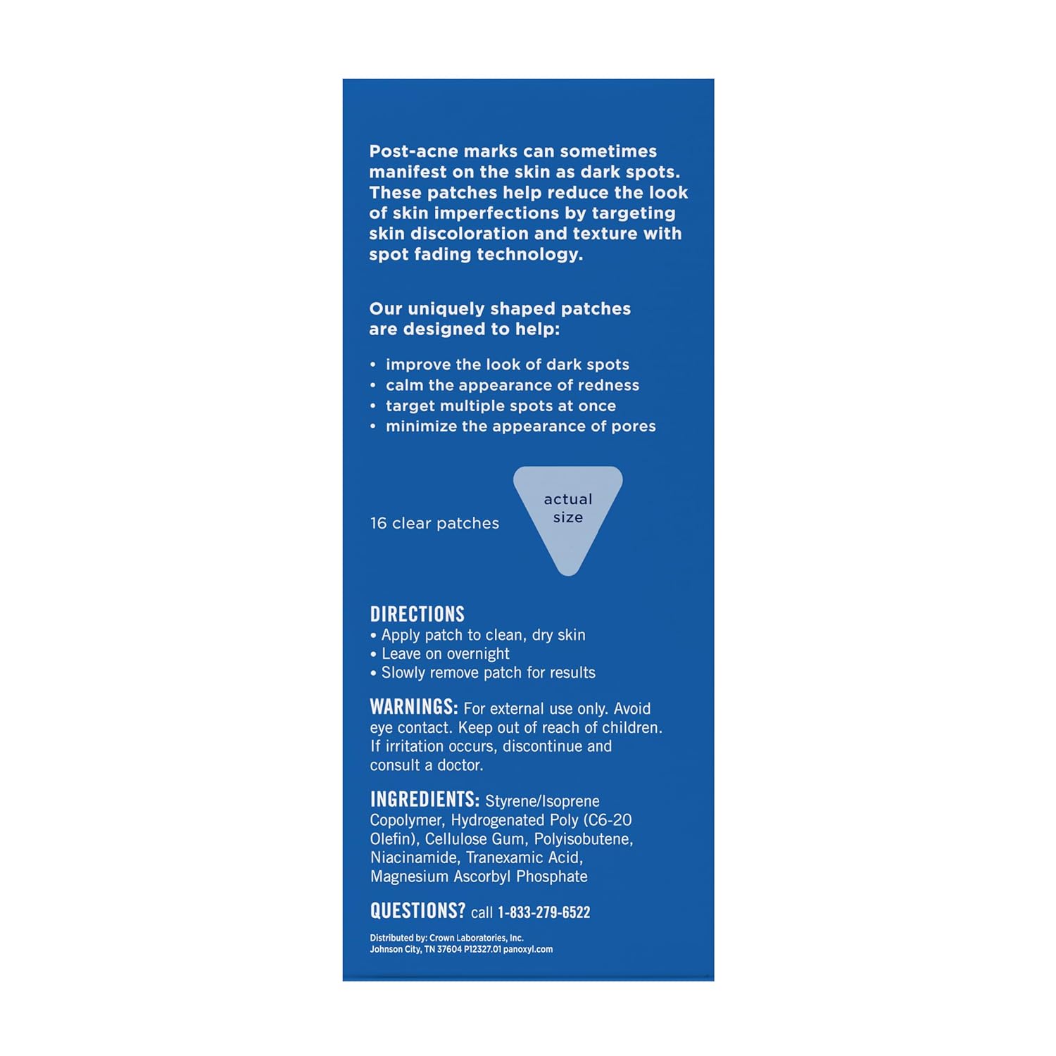16 large, clear patches designed for broad-area coverage of multiple blemishes