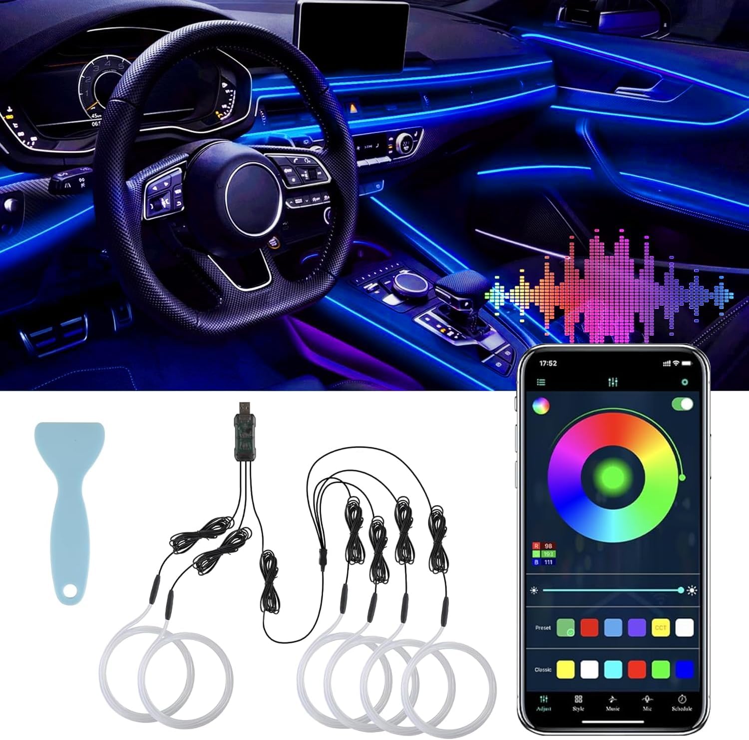 16 million color diy mode controllable via smart app (bluetooth/wifi)