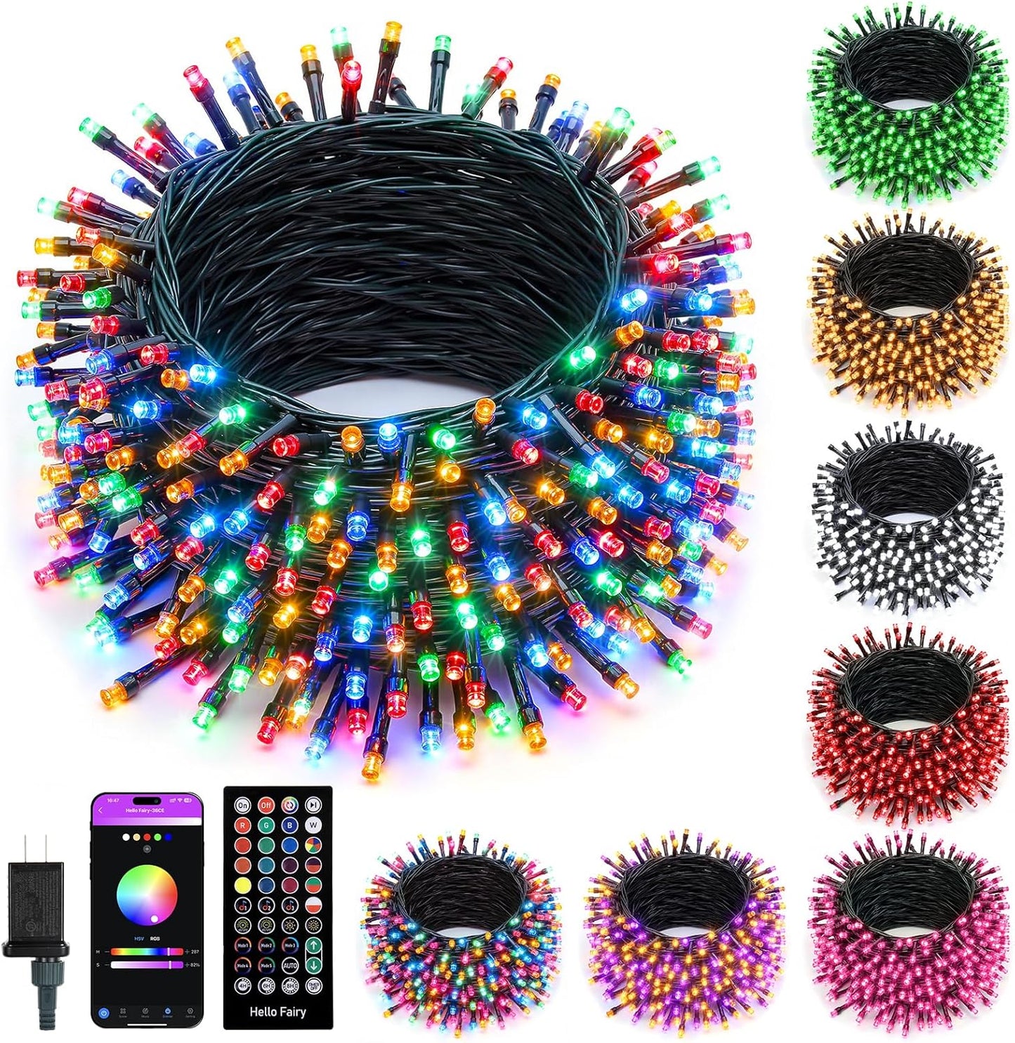 16 million rgb color options with single, bi-color, tri-color, and multi-color modes