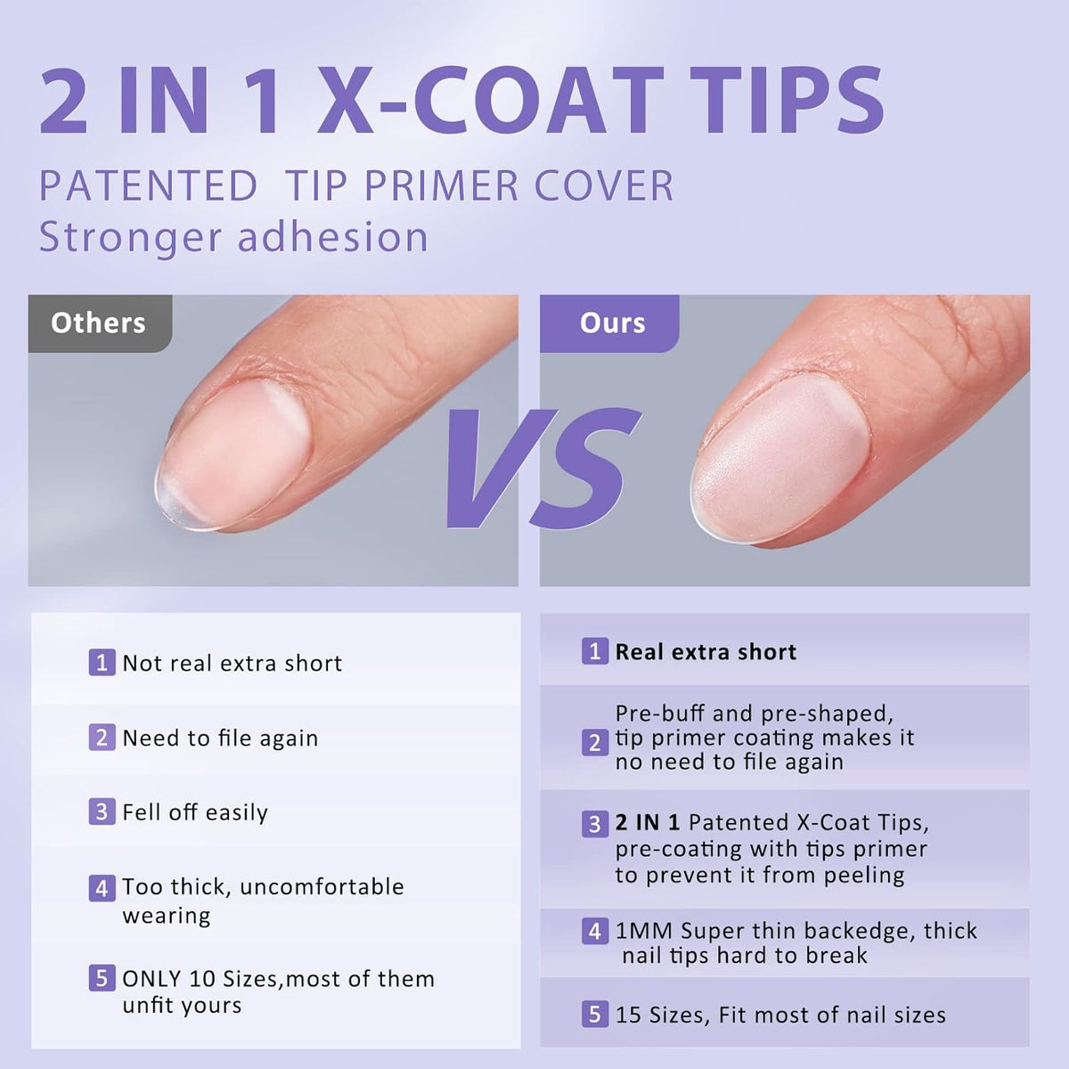16 size options included to fit a wide range of nail bed widths