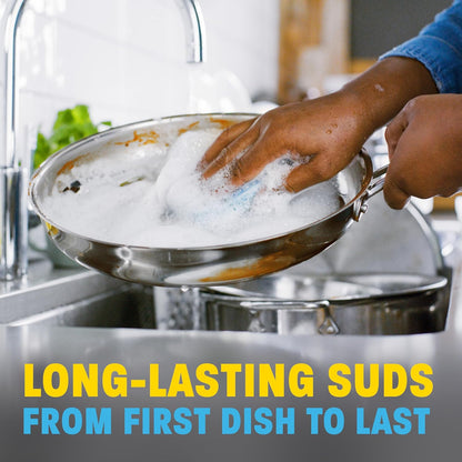 17.4 oz liquid dish soap with fresh rain scent, safe for dishes, cooktops, grills, and car wheels