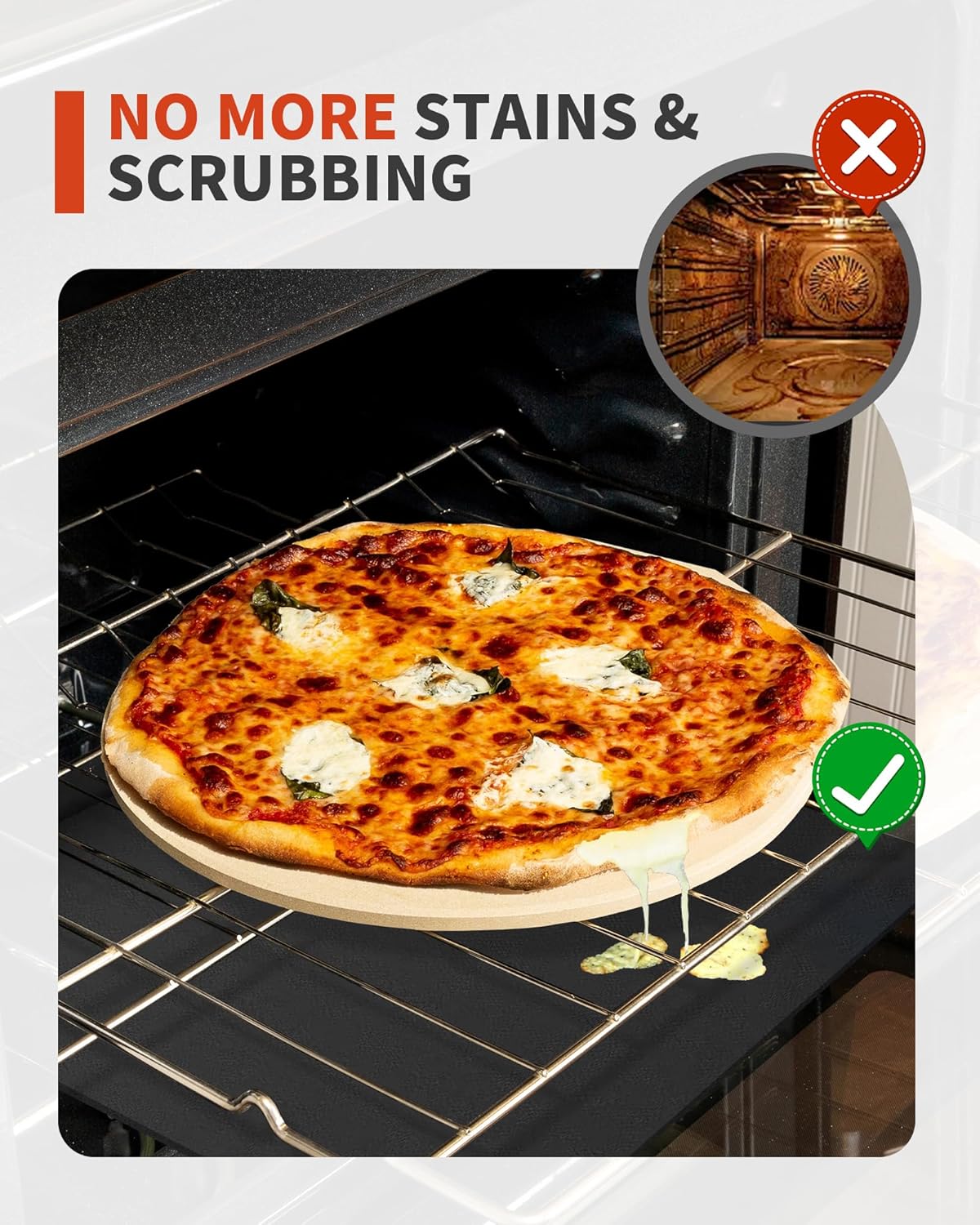 17"x25" oversized trimmable sheet that can be cut to fit any oven cavity, toaster oven, or grill