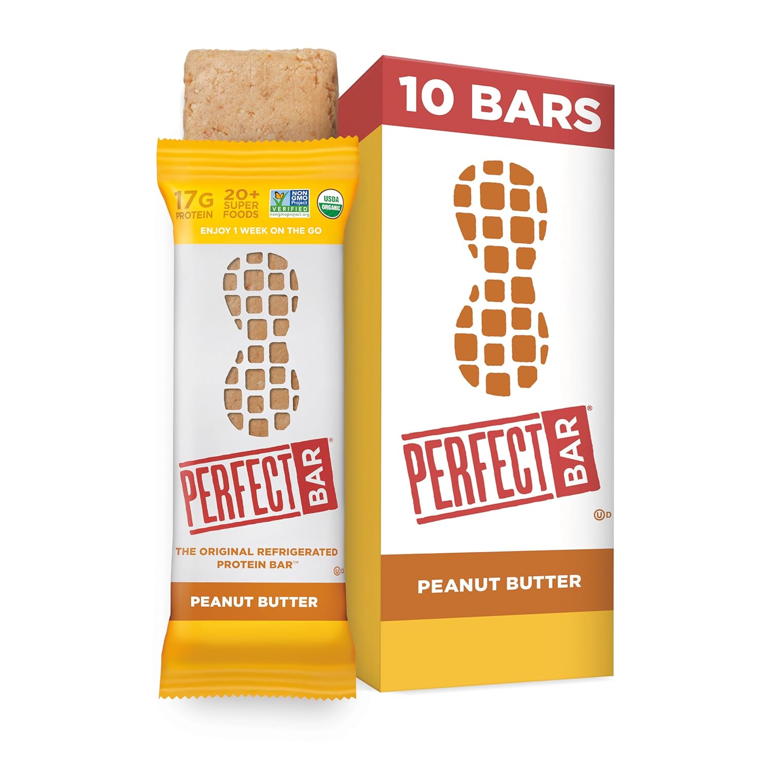 17g whole-food protein per bar sourced from peanut butter, egg powder, and rice protein