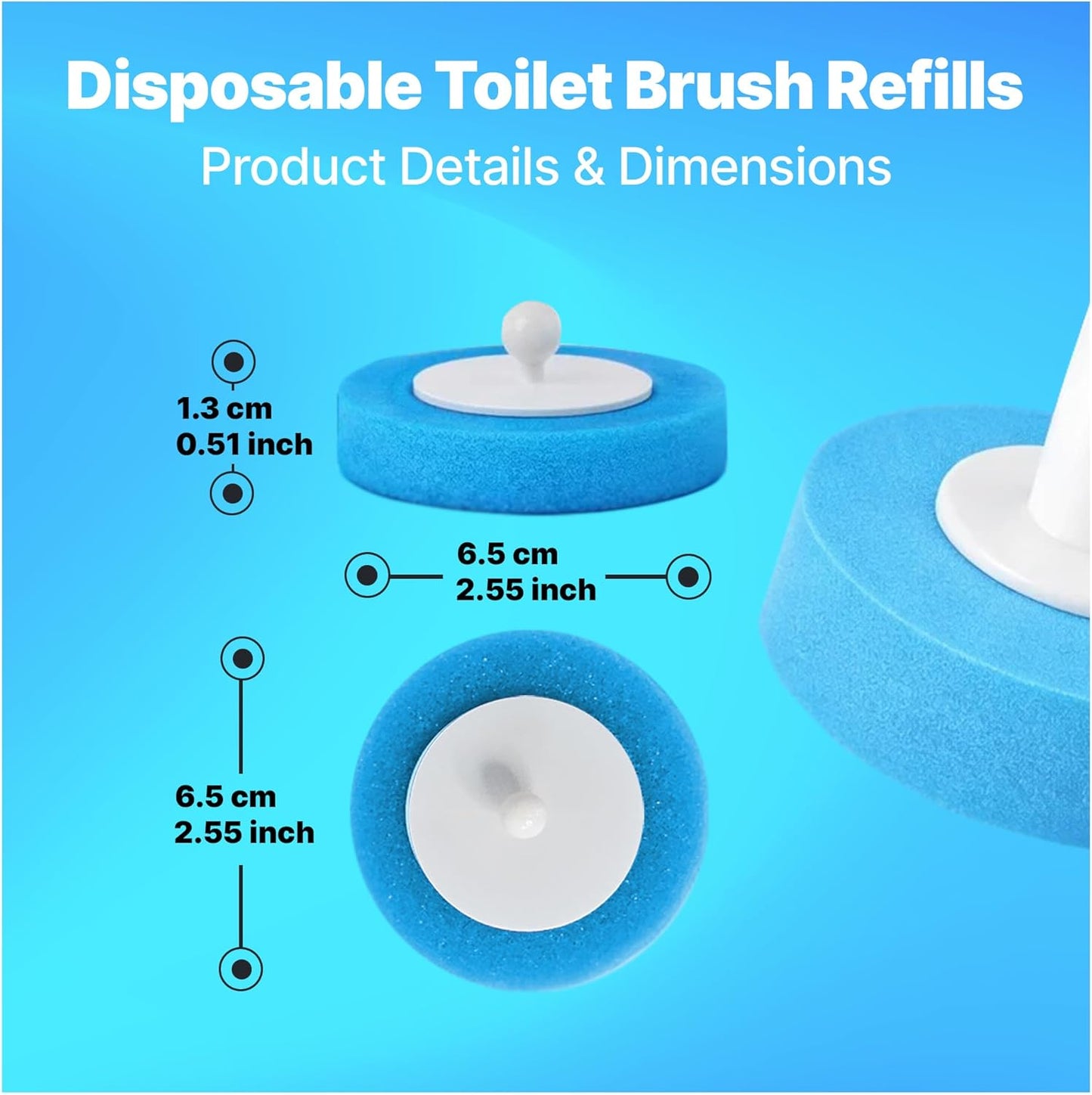 18-inch (45cm) rust-free abs ergonomic wand with non-slip grip that reaches under rims and corners