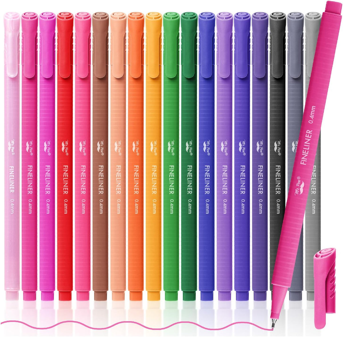 18-pack of multicolor fineliner pens