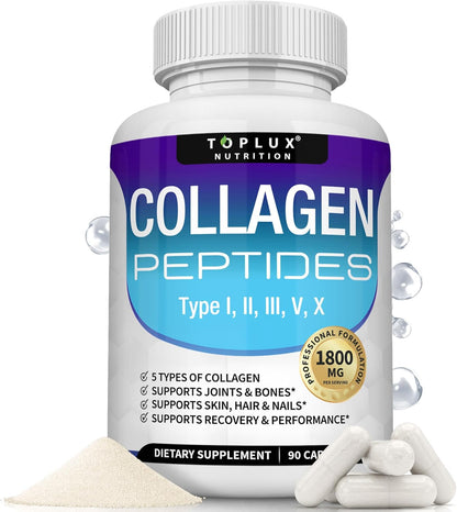 1800 mg multi-collagen complex per serving across types i, ii, iii, v, and x