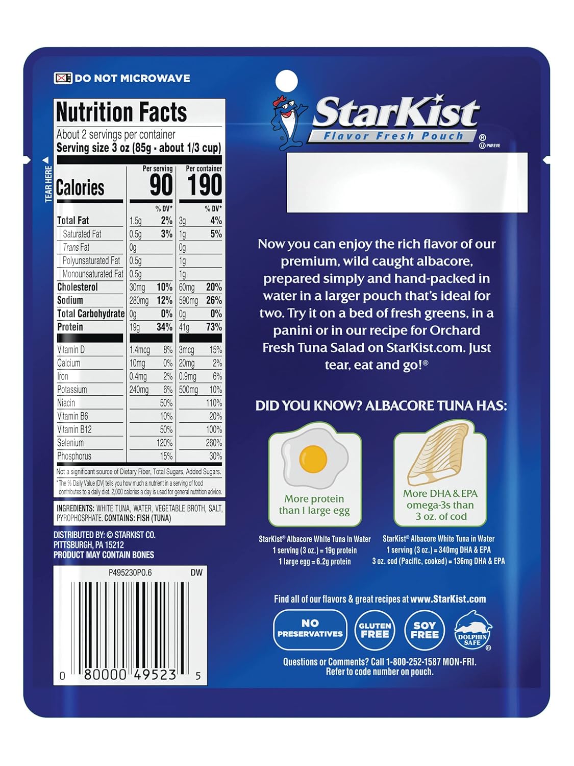 19g of protein and only 90 calories per serving