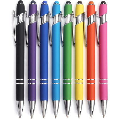2-in-1 design: ultra-sensitive fine stylus on one end, 1.0mm black ballpoint pen on the other