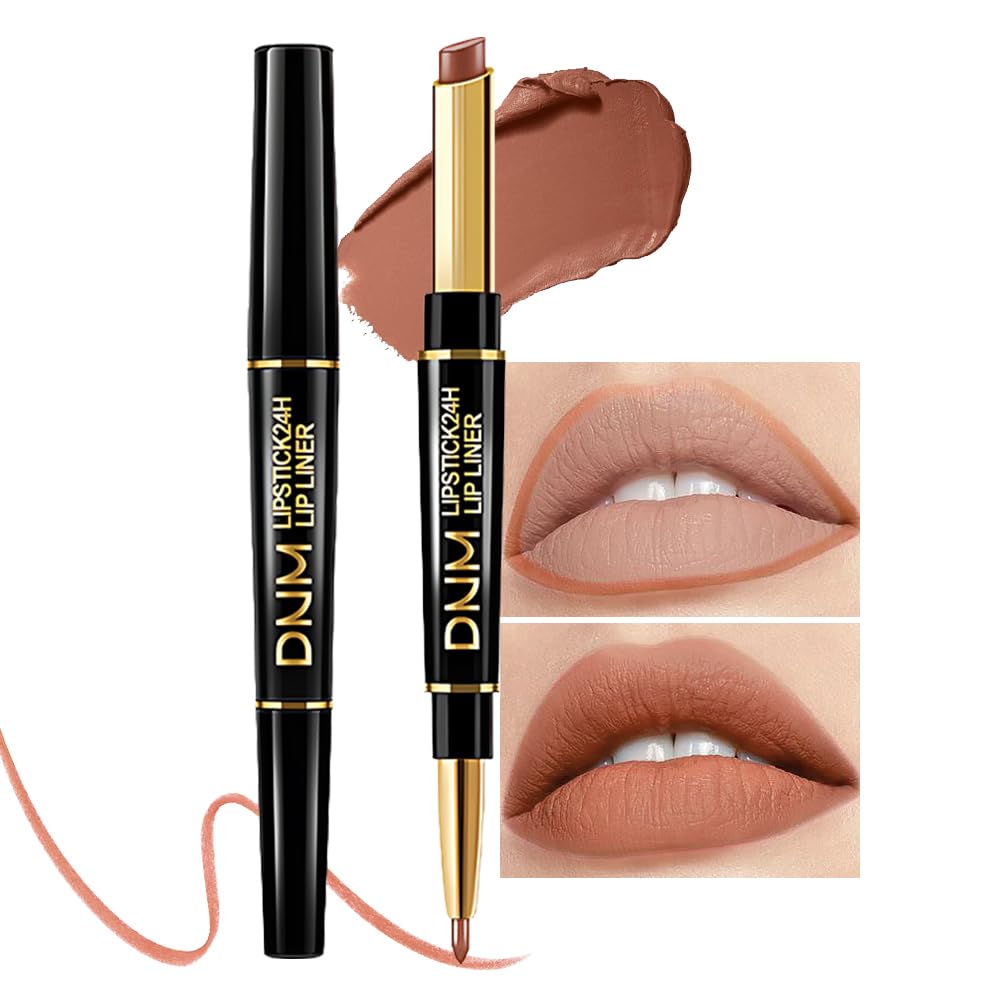 2-in-1 dual-ended design with lipstick and lip liner on opposite ends