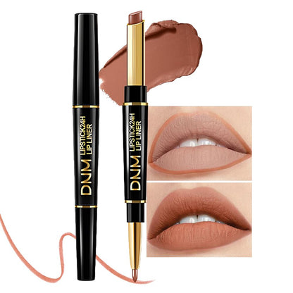 2-in-1 dual-ended design with lipstick and lip liner on opposite ends