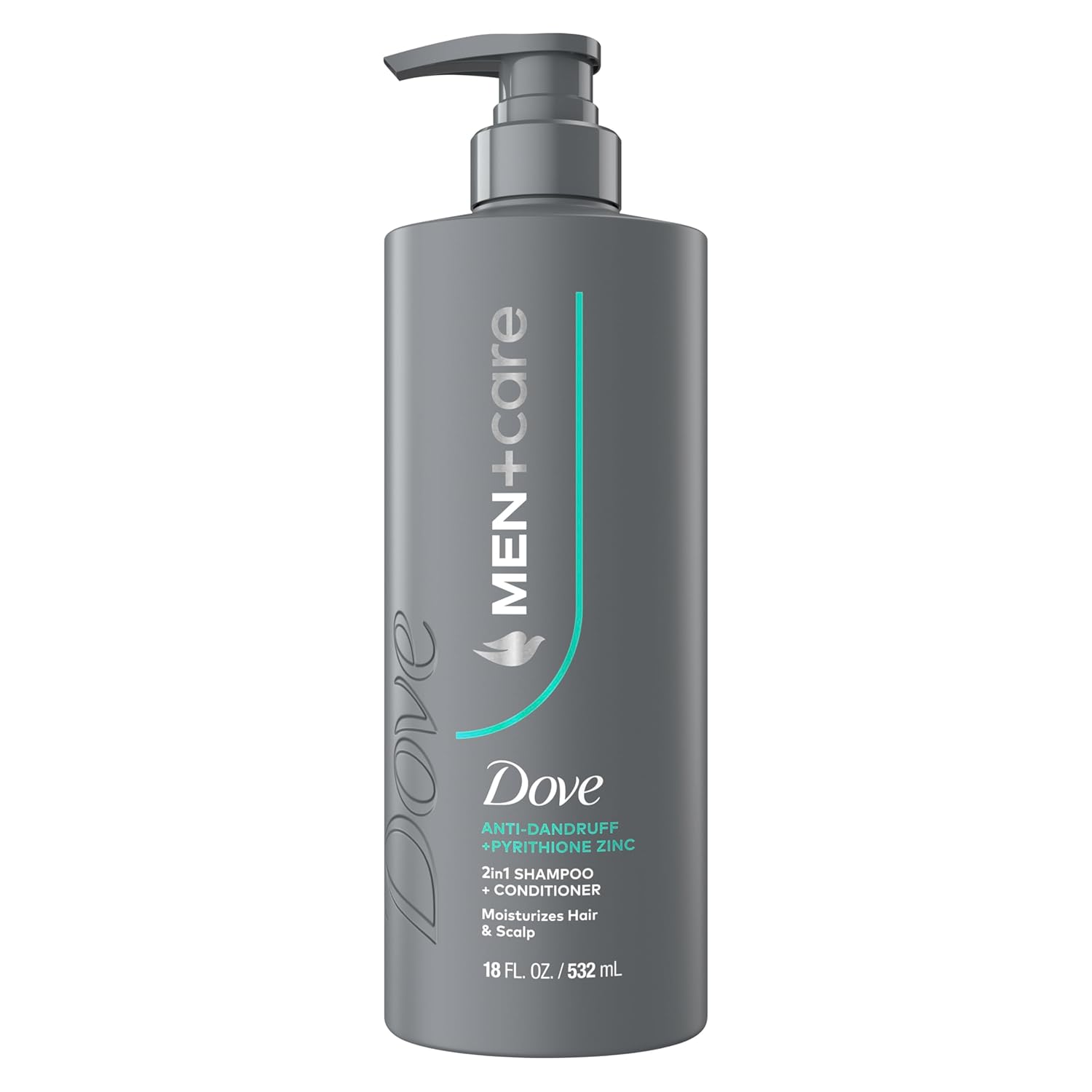 2-in-1 shampoo and conditioner liquid formula in an 18 fl oz bottle