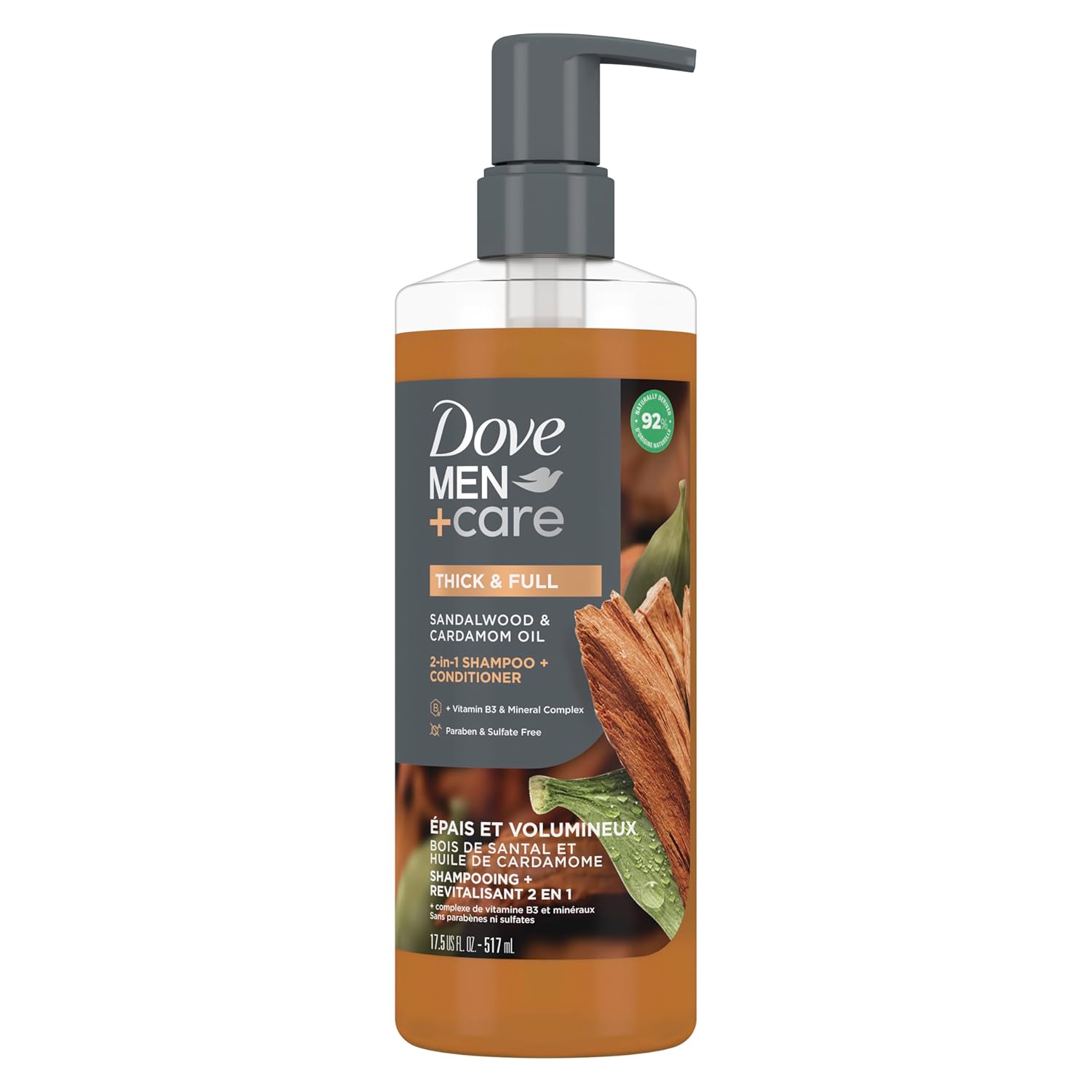 2-in-1 shampoo + conditioner hybrid formula in a single 17.5 fl oz bottle