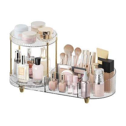 2-layer 360-degree rotating tray system with smooth noiseless swivel