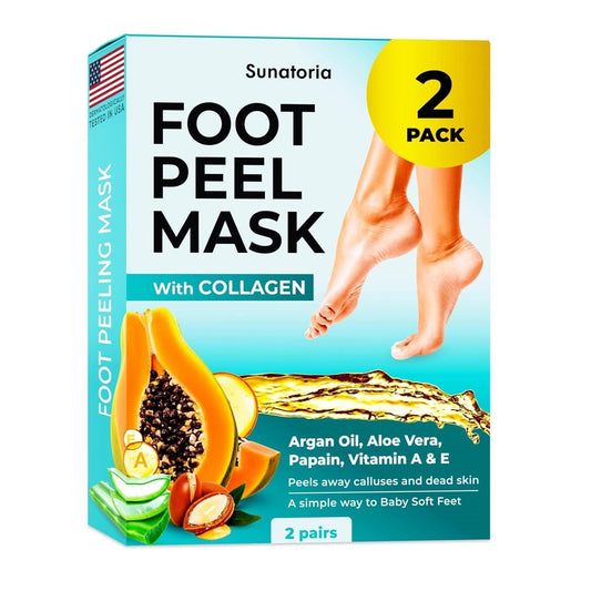 2-pack of foot peel booties with leak-proof seal for mess-free wear
