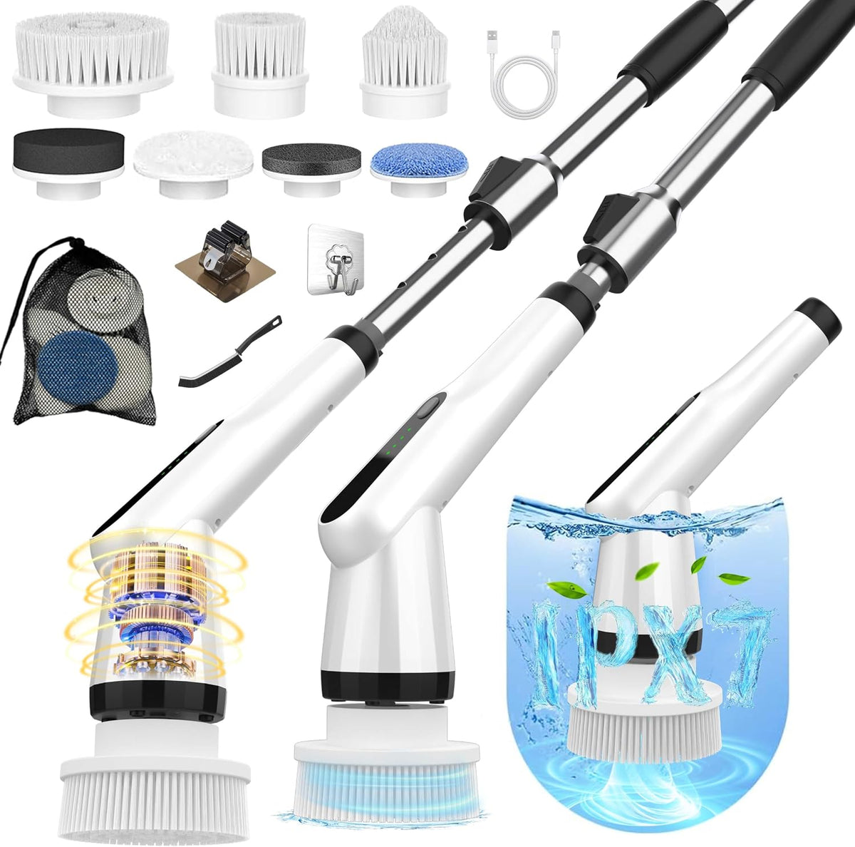 2-speed motor: 350 rpm regular / 450 rpm deep clean