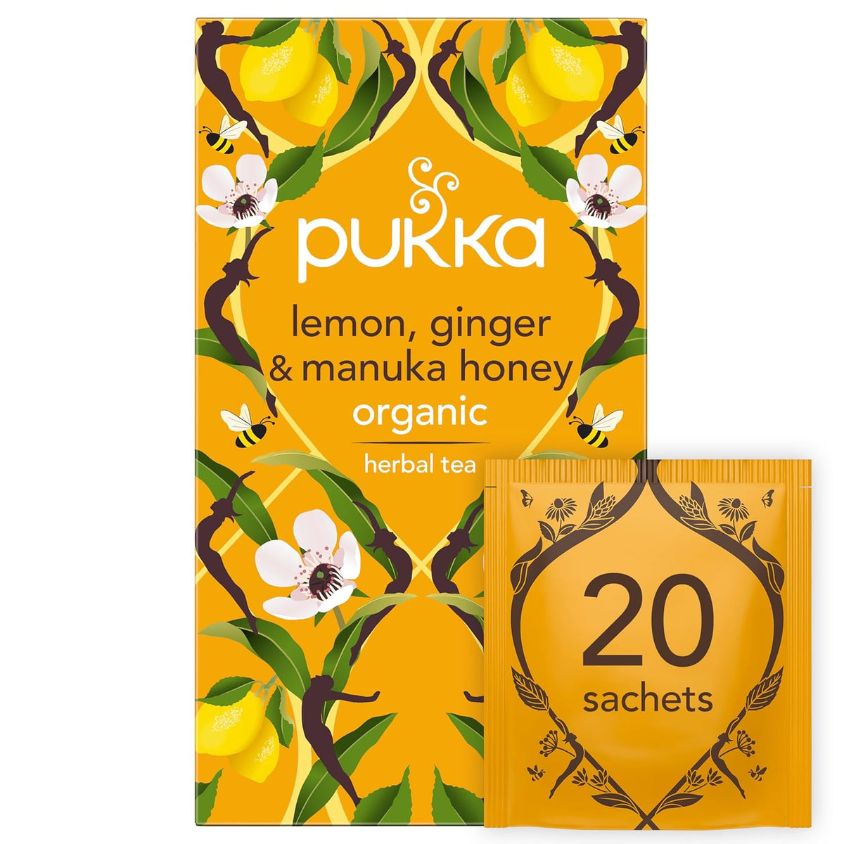 20 or 80 tea bag pack options for individual or bulk use