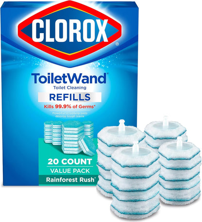 20 pre-loaded disposable scrubbing pads per box, no separate cleaner needed