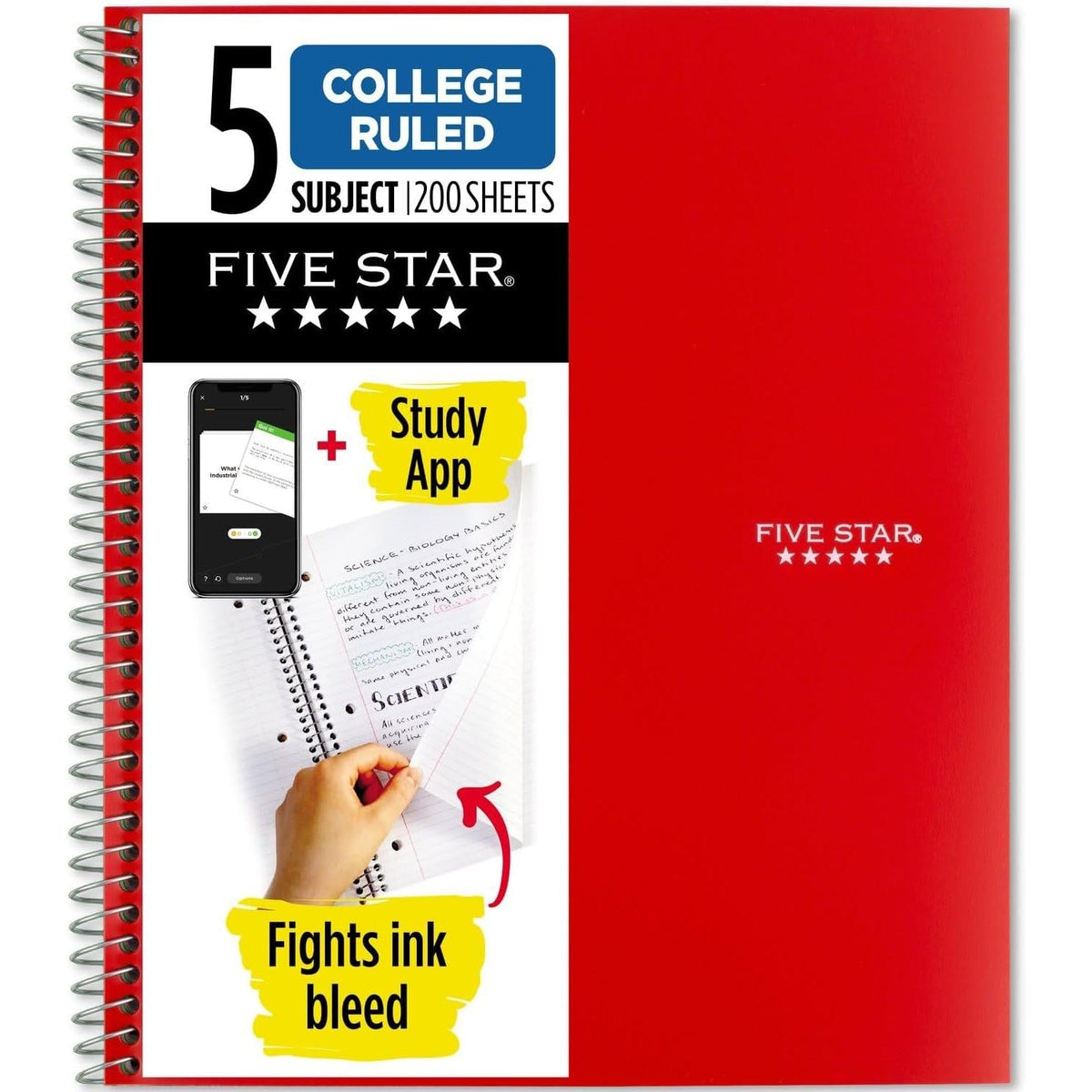 200 double-sided college ruled sheets (400 writable pages)