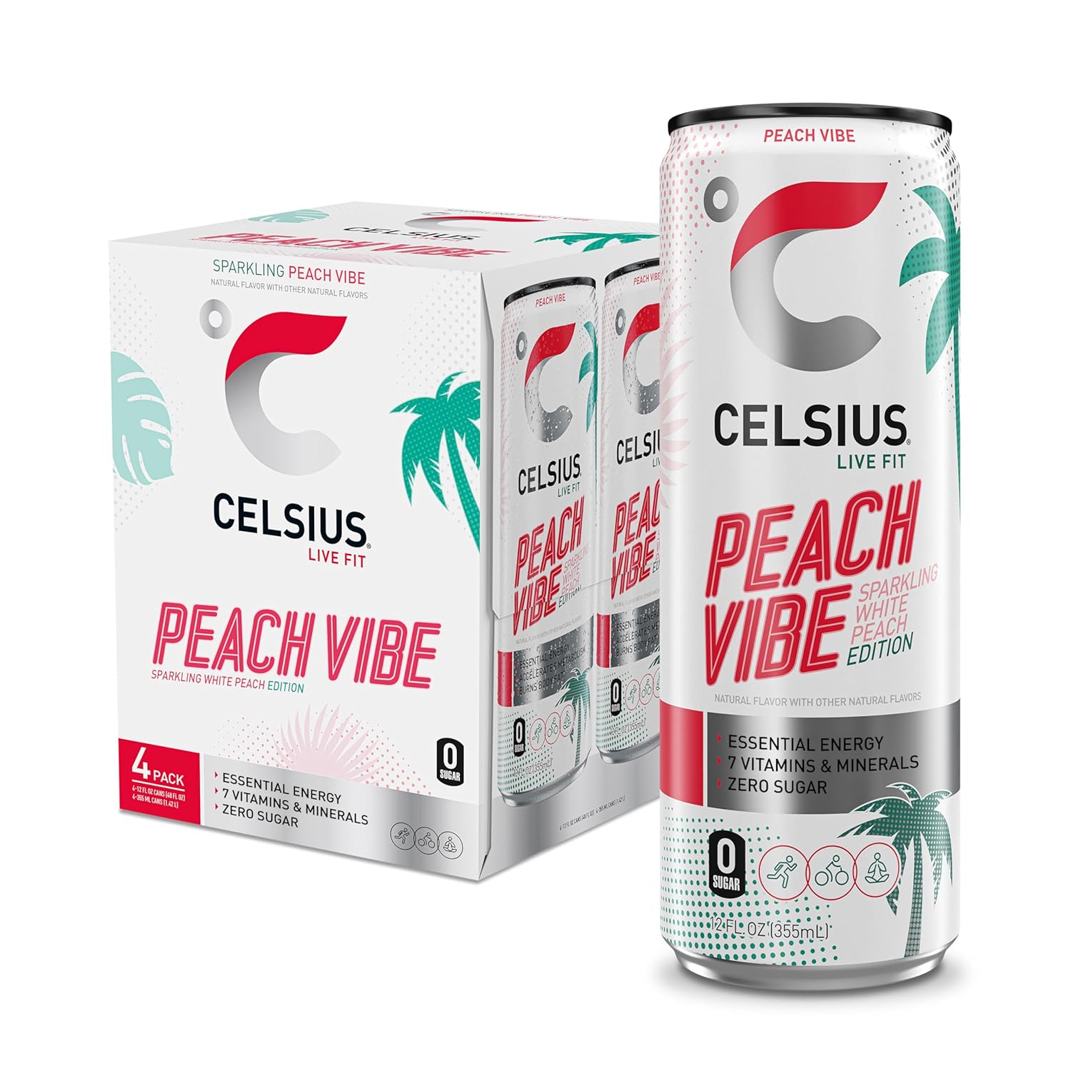 200mg total caffeine per 12 fl oz slim can