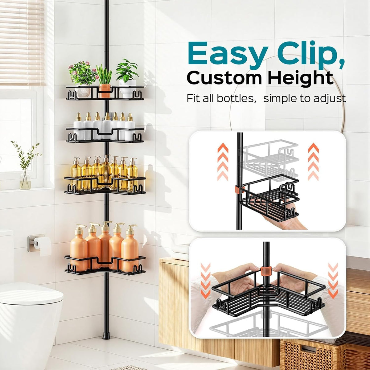22 lb per-shelf weight capacity with included deep and shallow basket combo