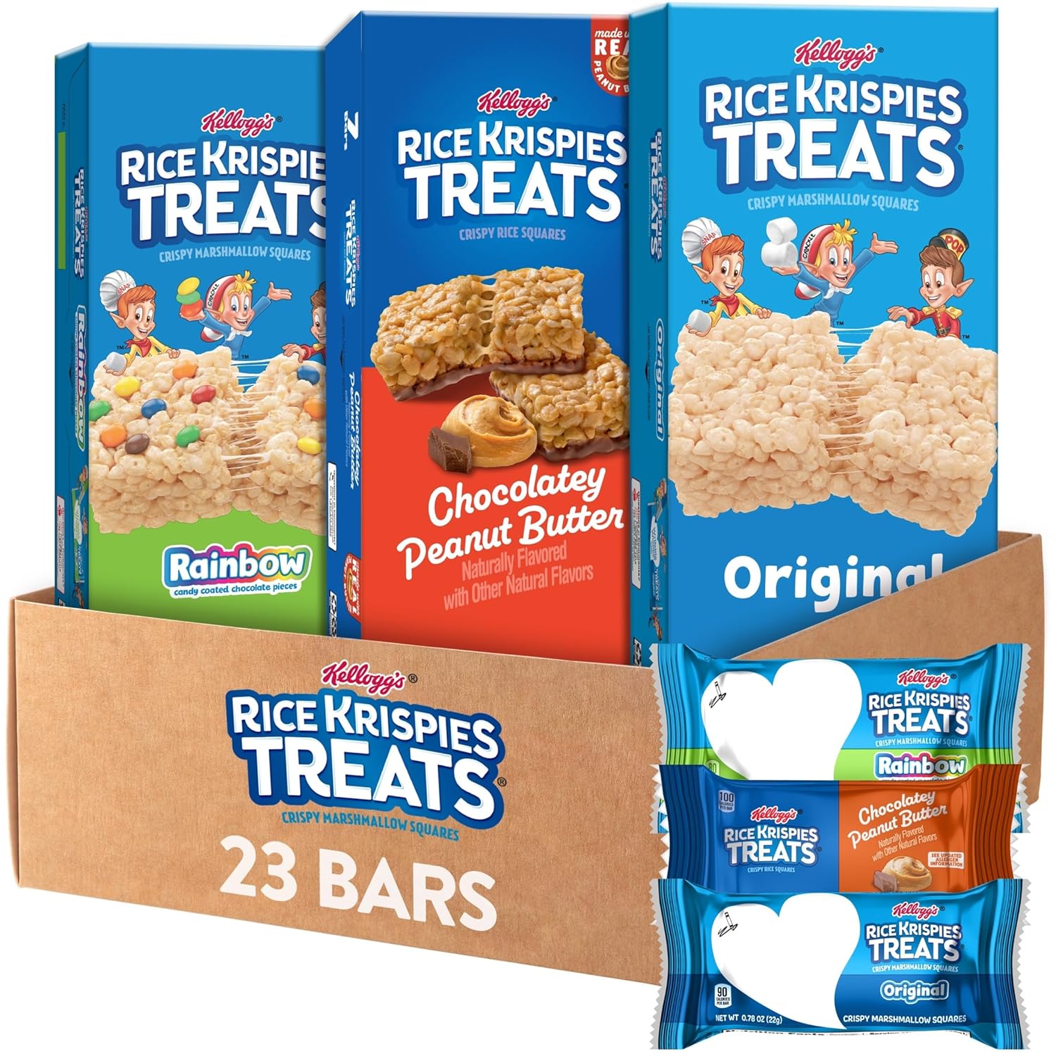23 individually wrapped ready-to-eat rice krispies bars per variety pack