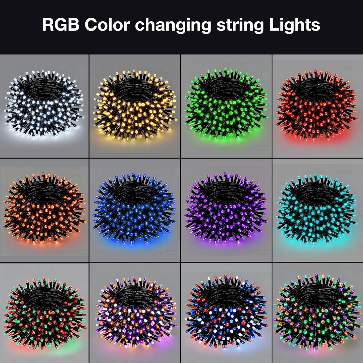 24 color options: 16 solid colors, 7 mixed colors, and multicolor mode