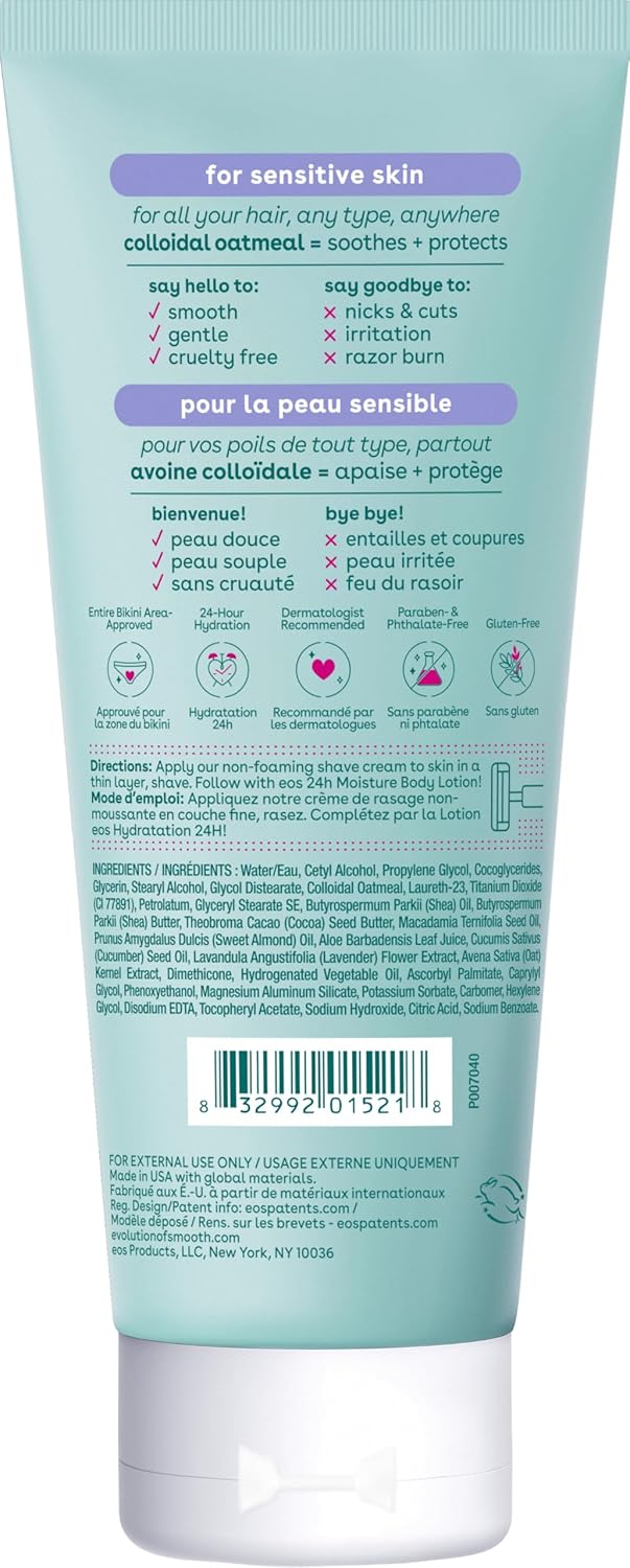 24-hour hydration claim with aloe to condition and calm skin post-shave