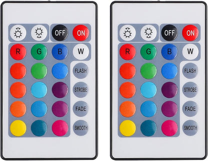 24-key infrared remote with 10-meter operating range