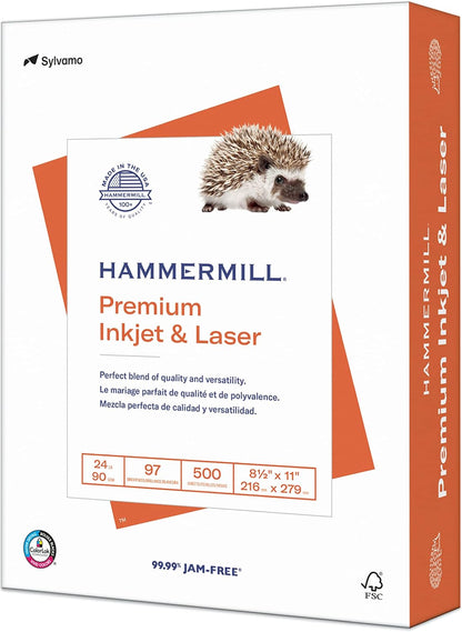 24 lb premium paper weight (heavier than standard copy paper)