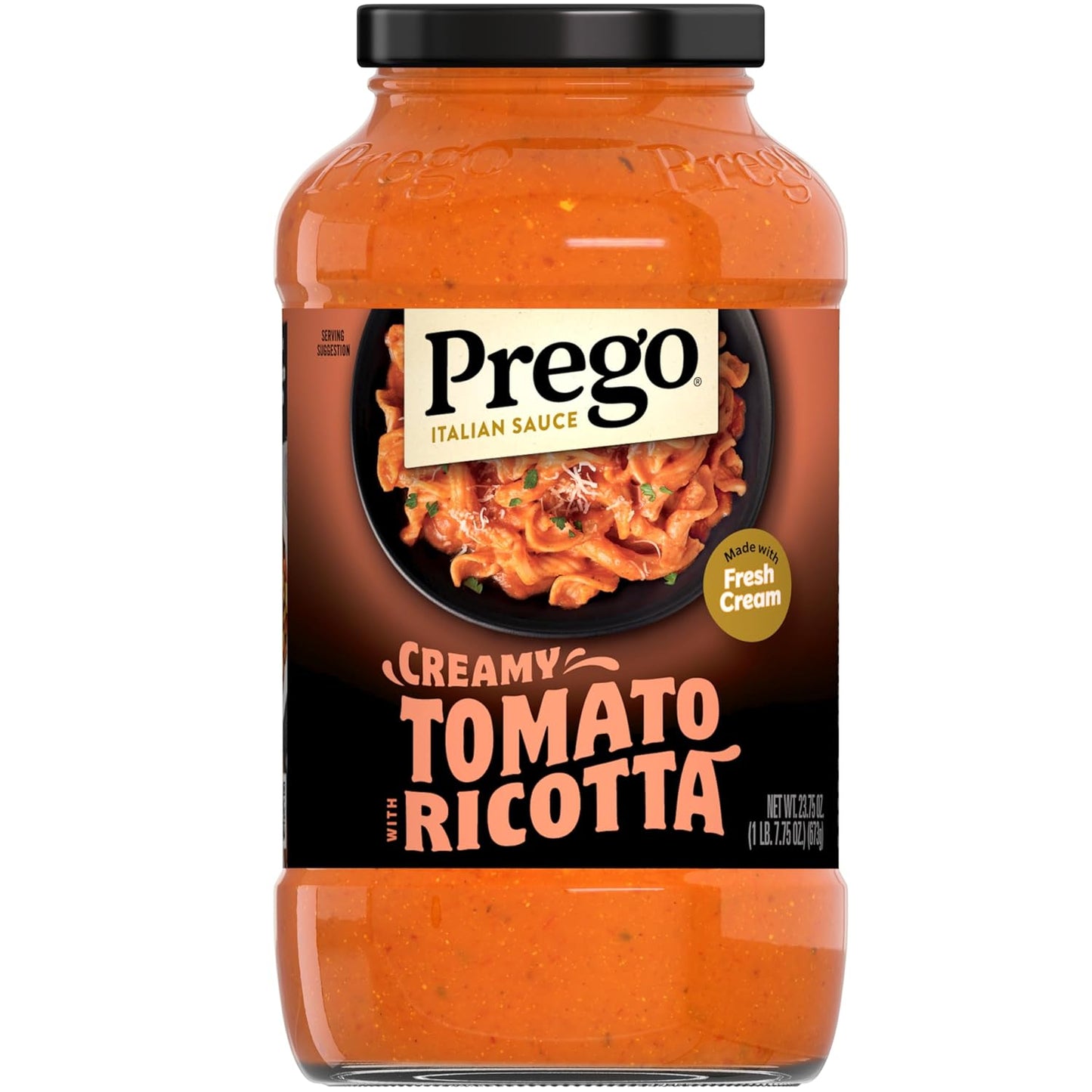 24 oz (23.75 oz) glass jar sized for full-family pasta meals