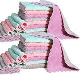 Microfiber Cleaning Cloths 24 Pack – Quiet Design Basics for Smaller Spaces, Thin Quick-Dry Coral Velvet