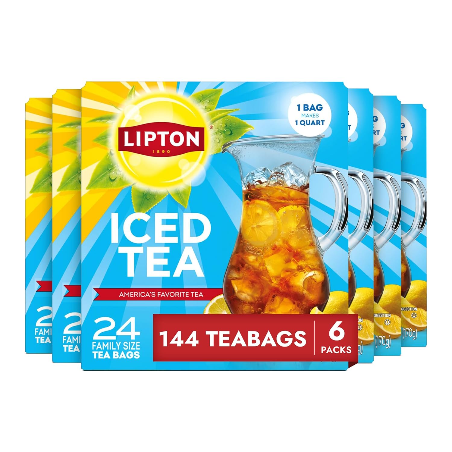 24 unsweet black tea bags per box, each brewing one full quart