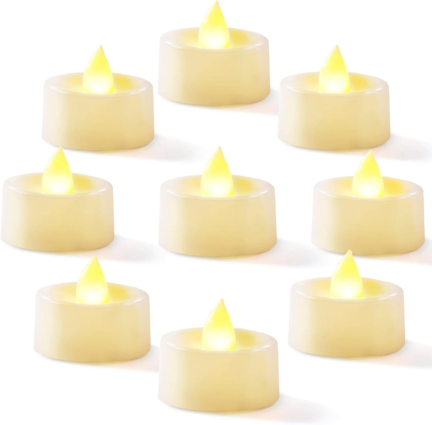 240mah lithium manganese dioxide battery delivering 200+ hours of illumination, roughly 40x traditional wax tea lights