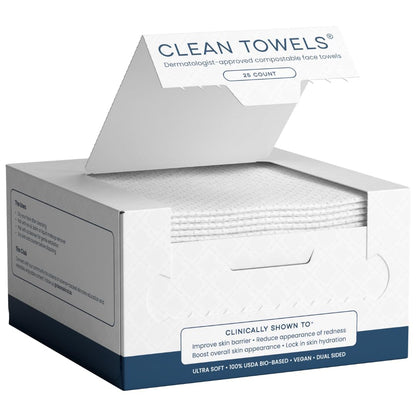 25-count pack of single-use disposable face towels