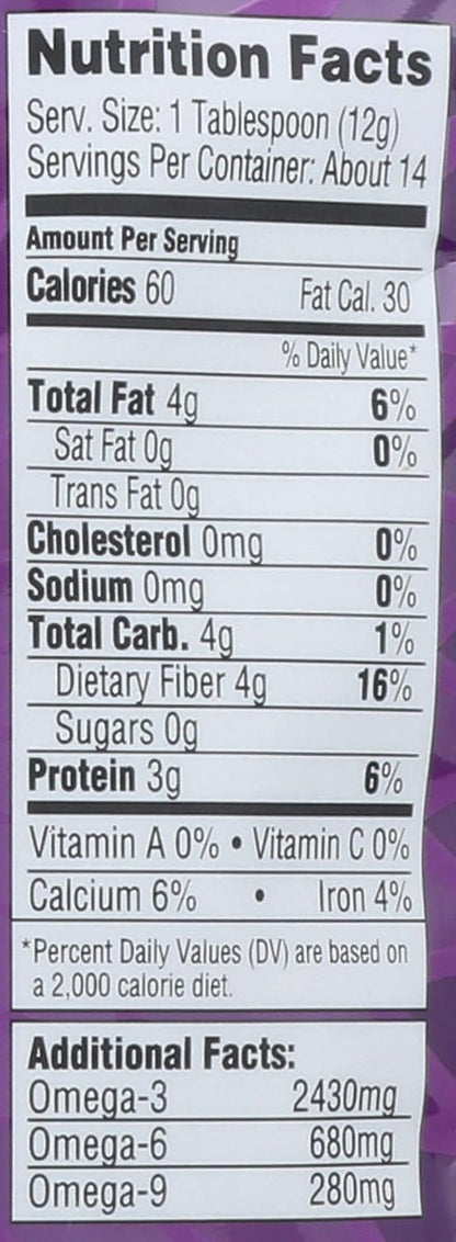 25% more fiber than flax seeds