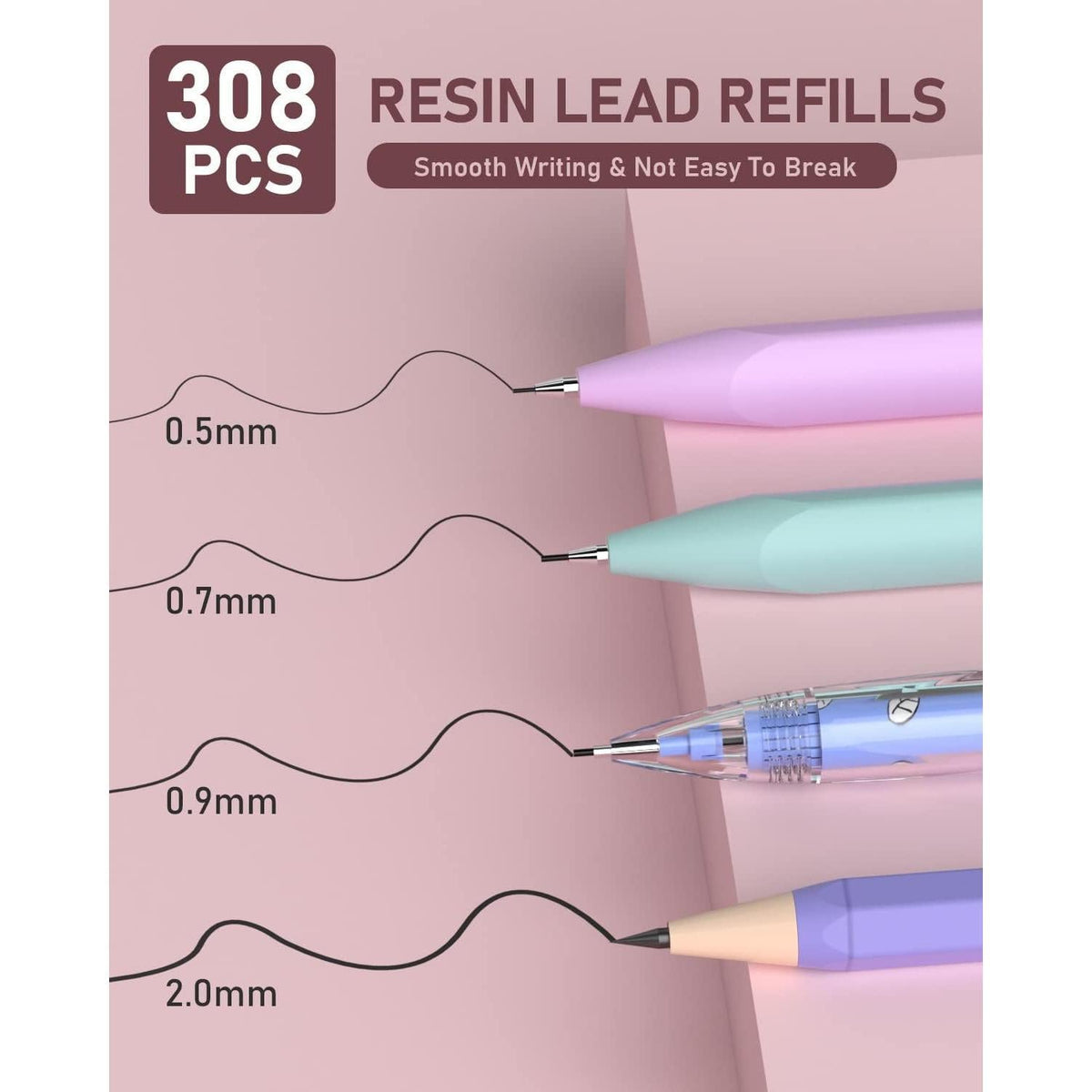 25 tubes of lead refills covering hb, 2h, 4h, 2b, and 4b hardness grades