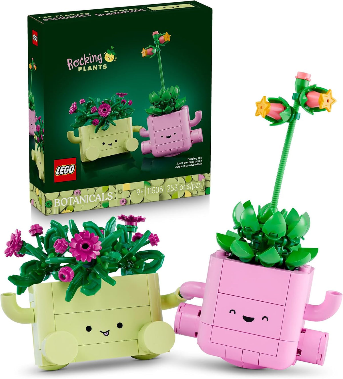 253-piece set including two named plant builds: delosperma 'lumi' and echeveria 'ellie'