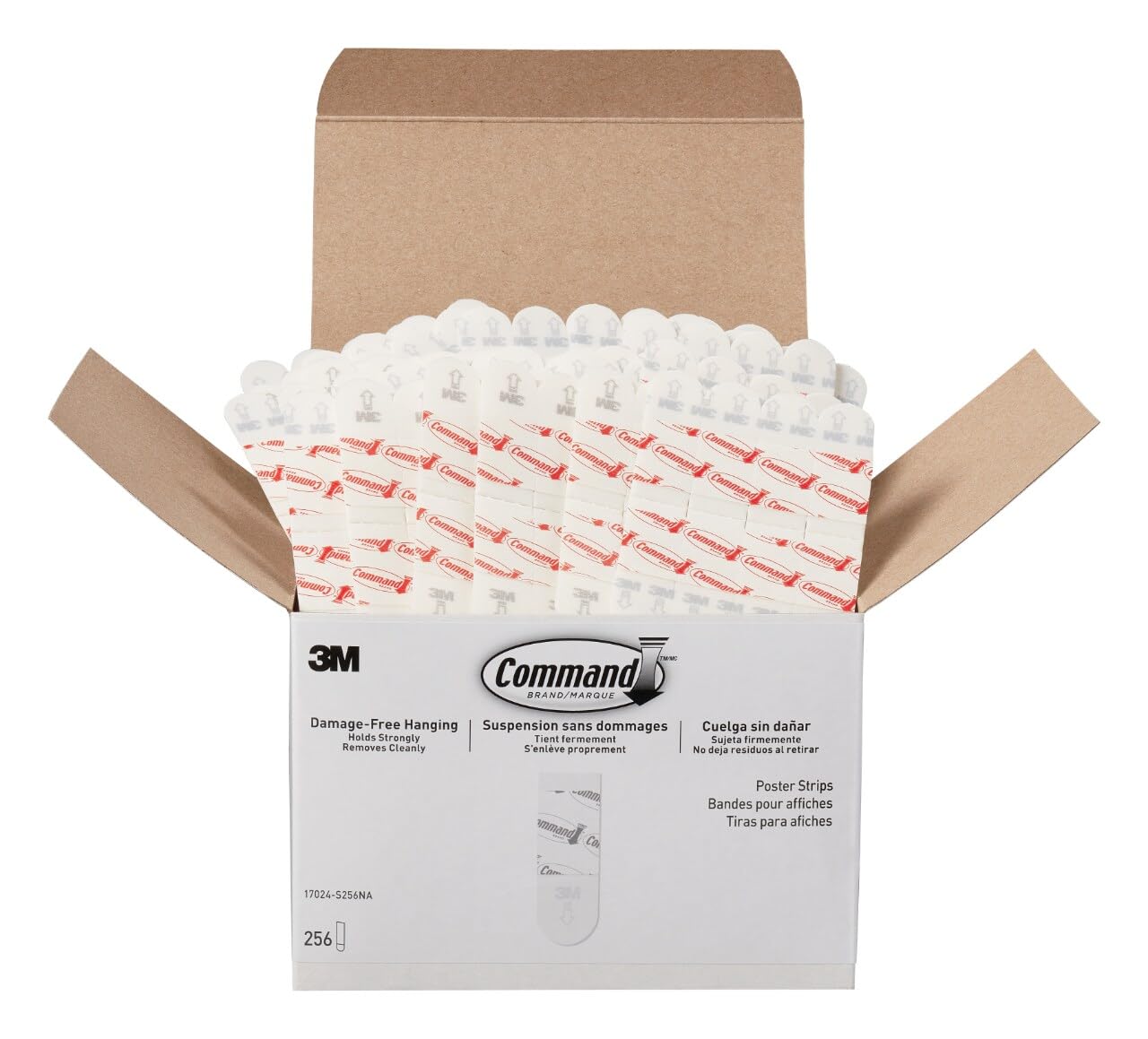 256 white foam poster strips in a single pack