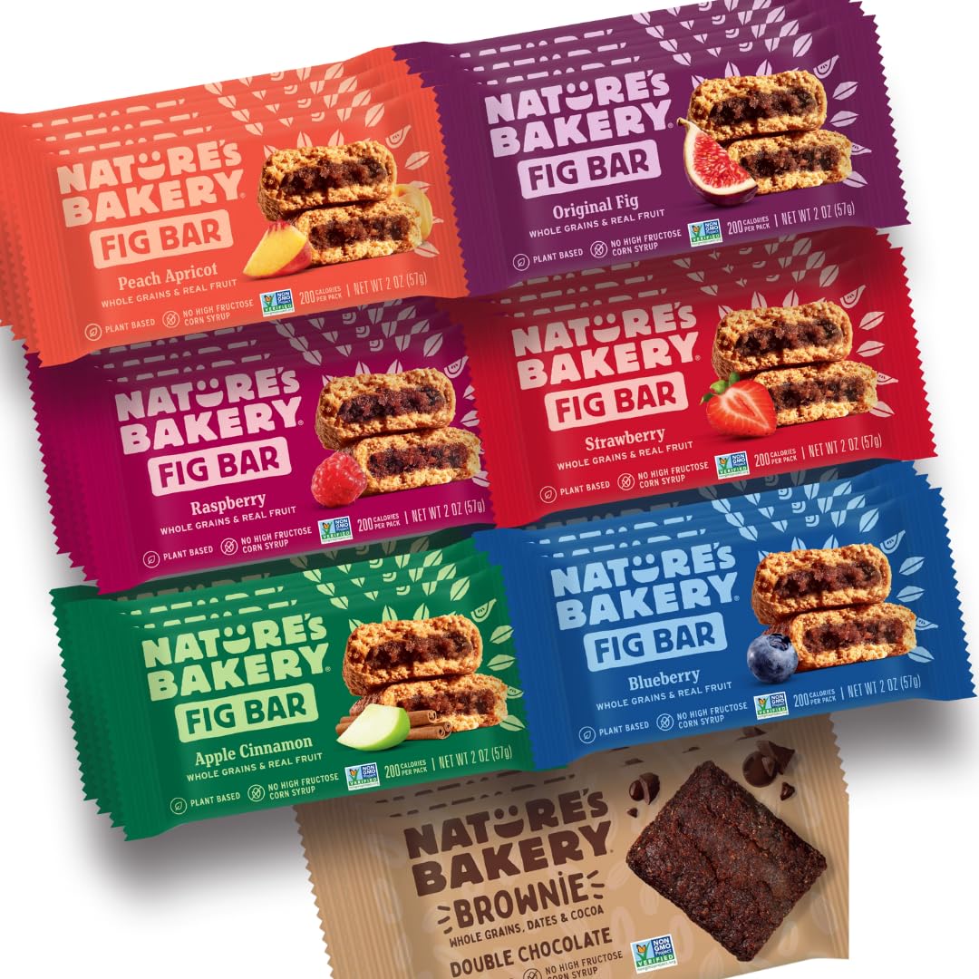 28-count variety pack with 7 flavors (strawberry, blueberry, raspberry, apple cinnamon, original fig, peach apricot, double chocolate brownie)