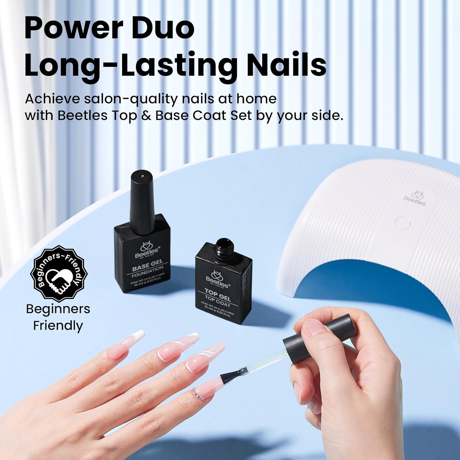 28+ day long-wearing flexible formula resistant to chips, scratches, and stains