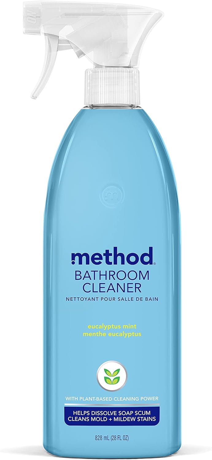 28 fl oz spray bottle with targeted nozzle for shower, tile, tub, and chrome surfaces