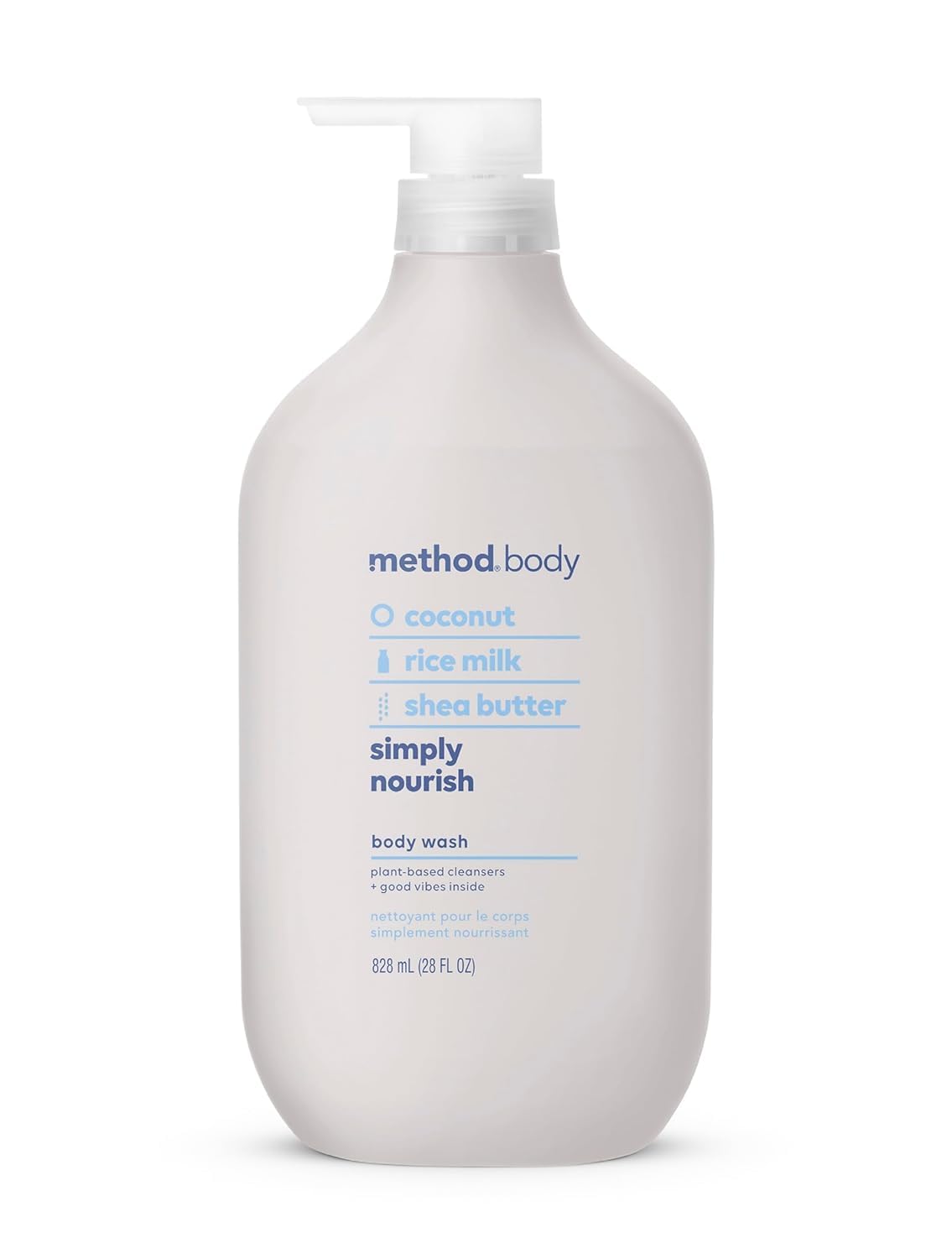 28 oz gel liquid body wash bottle in 13 scent variants spanning energizing, calming, fresh, and earthy profiles