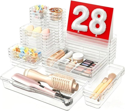 28-piece modular set across 5 sizes ranging from 3"x3"x2" to 12"x6"x2"