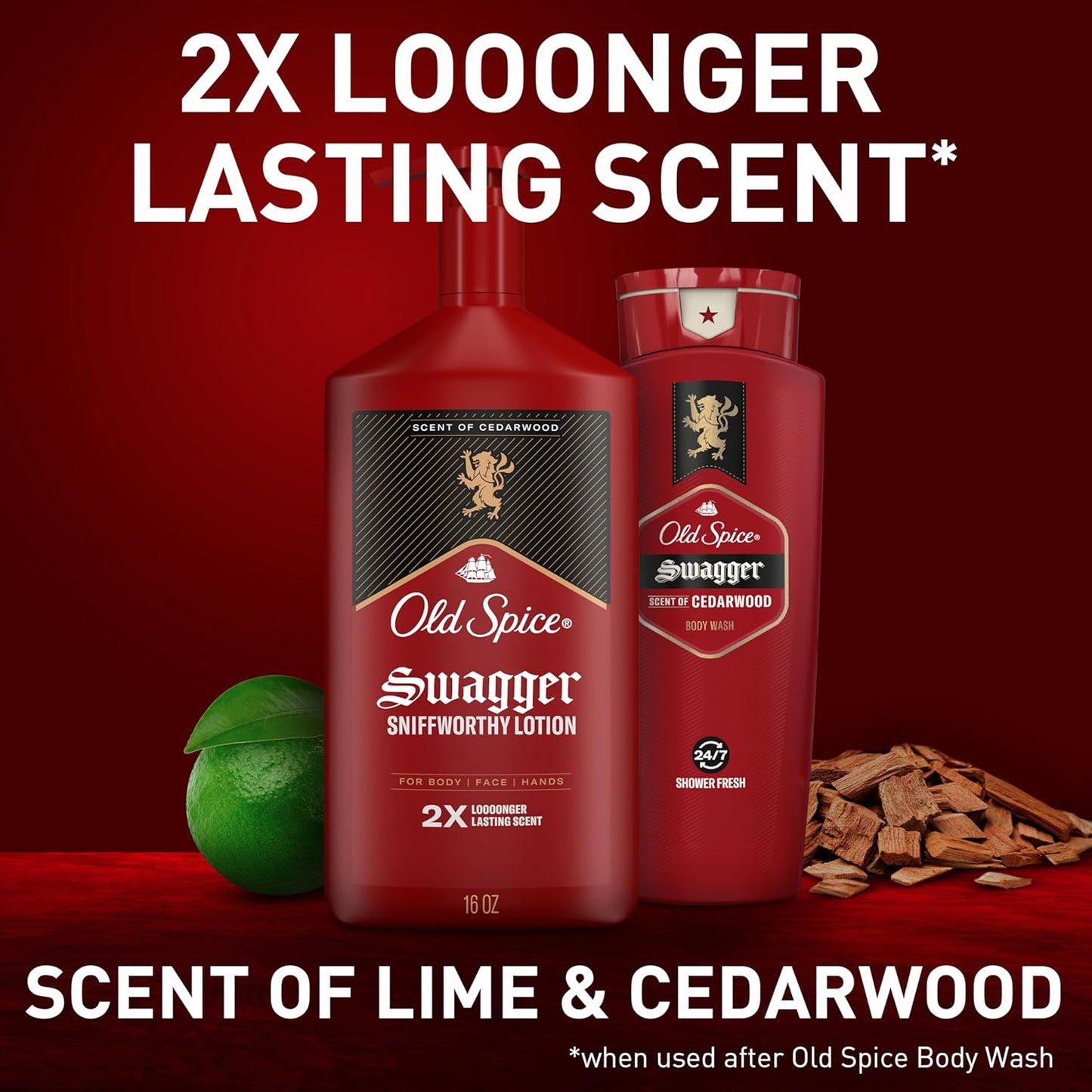 2x longer-lasting scent when paired with old spice body wash