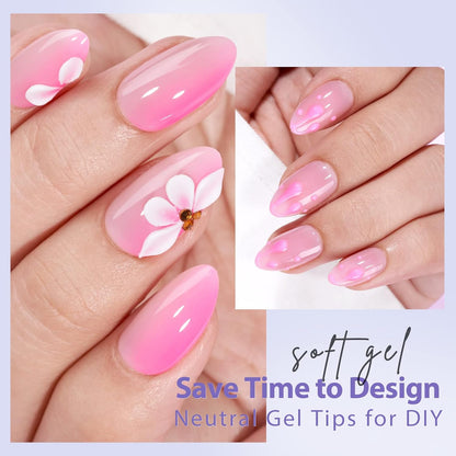 2x thickened nail front coated with builder gel and top coat