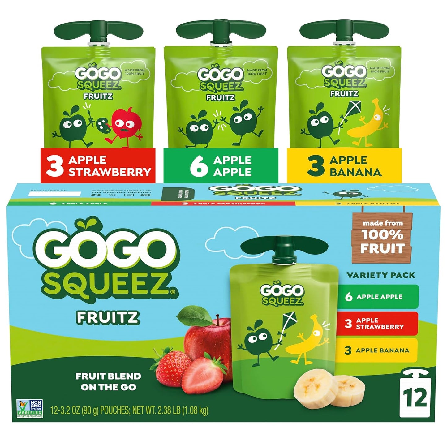3.2 oz resealable squeeze pouch with easy-open cap and built-in straw