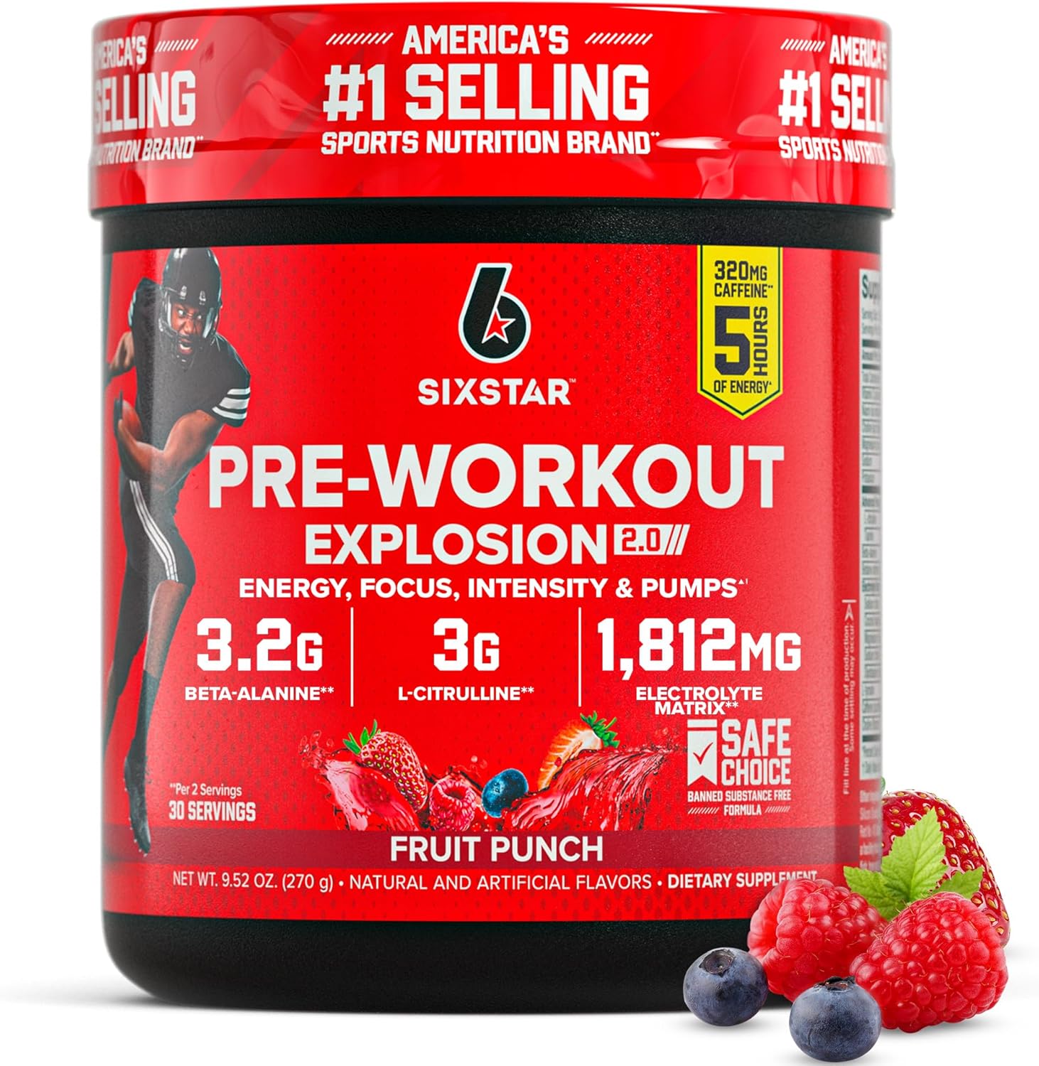 3.2g beta-alanine per 2-scoop serving for muscular endurance