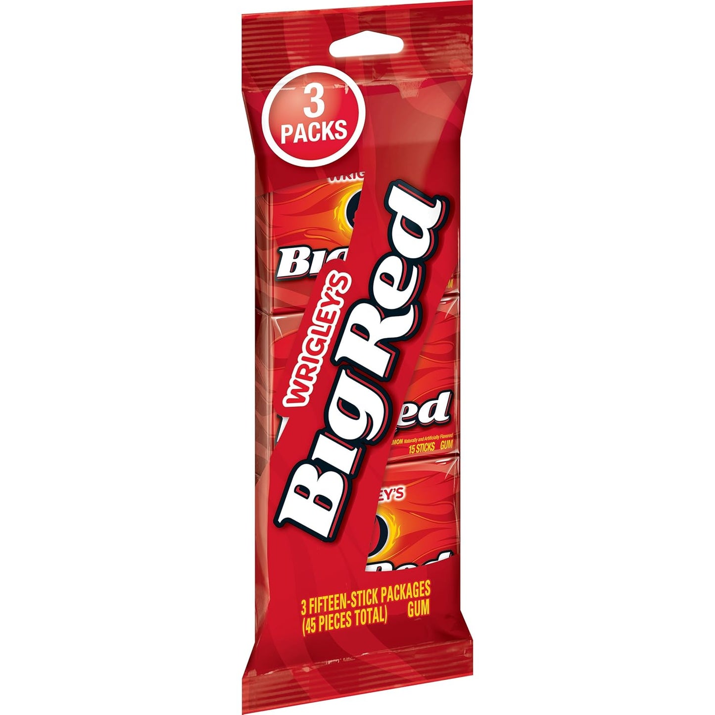 3 fifteen-stick packs totaling 45 individually wrapped pieces