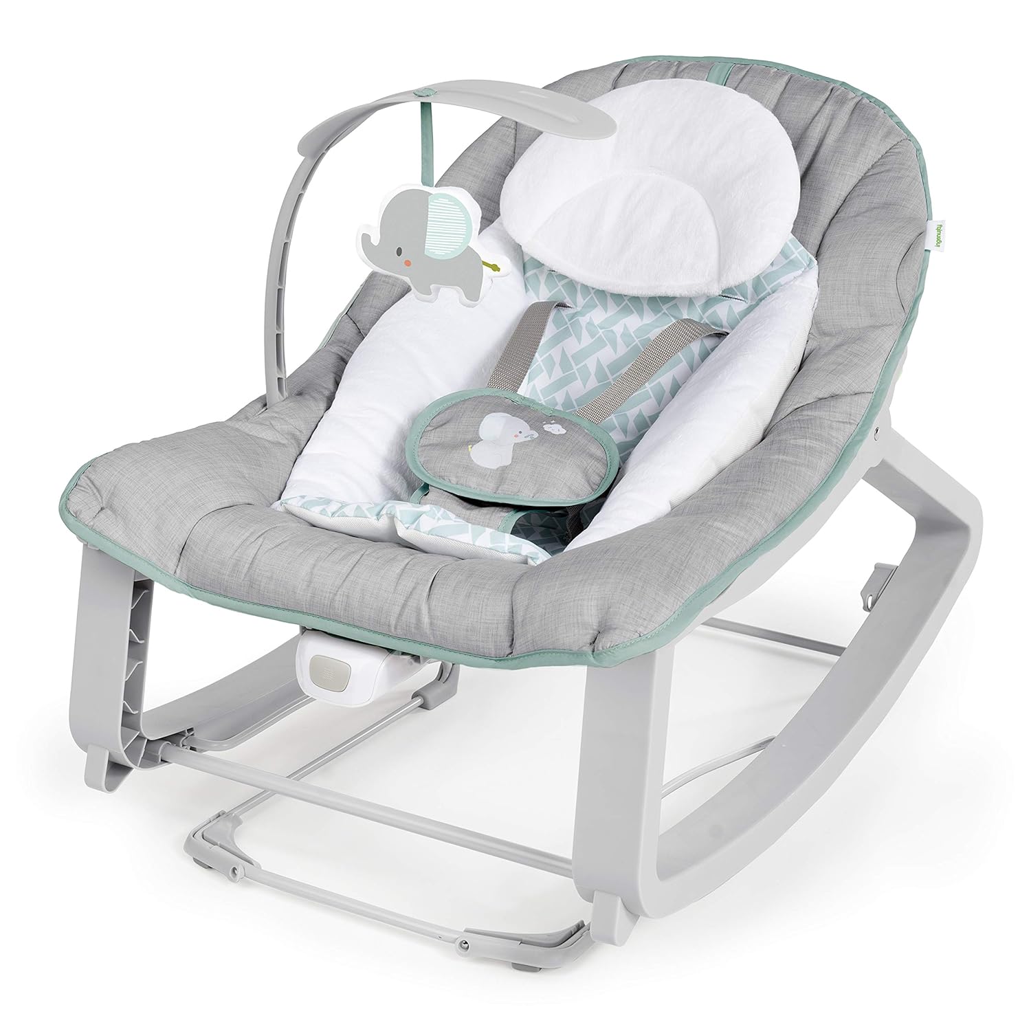 3-in-1 mode switching: bouncing, rocking, and stationary seat with rear kickstand